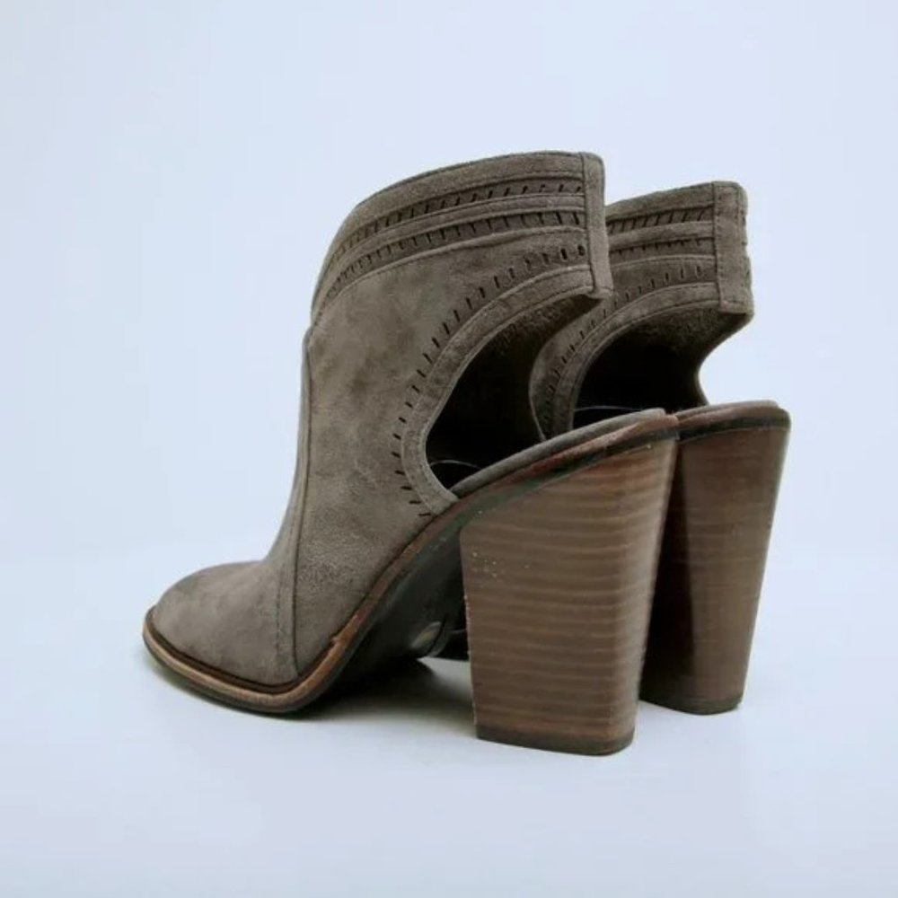 Vince Camuto Koral Suede Leather Peep Toe Heeled Ankle Booties